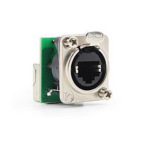 Io Audio Technologies IO-EL8-F-JL-PR ຕົວເຊື່ອມ Etherlatch Chassis Connector, 8P8C, ຜູ້ຍິງ, ນິເກວ, ມຸມຂວາ Passthrough