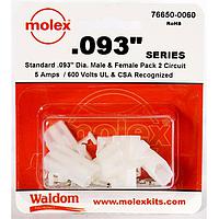 Molex 76650-0060 ຊຸດຕິດຕໍ່ .093 ຊຸດຕິດຕໍ່ Pnl Mnt Plug Rec 2P