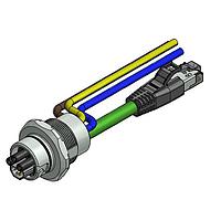 Amphenol CONEC 57-02839 ເຄື່ອງສາຍ Ethernet / ເຄື່ອງສາຍເຄືອກຕໍ່ ENP-17-1-FSPBU2PEDST4-V4-45S-RS8.33-2/2/G6/250/034