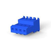 AMP Connectors - TE Connectivity 3-640622-4 ຮູງຮັບ Receptacle Housing FEED THRU W/O TAB 4P ສີຟ້າ ບ່ອນບ້າງ 26 AWG