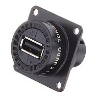 Amphenol Socapex USBF21BSCC ຝາປິດອັດໂຕ USB, ຝາປິດ USB FIELD SNAP ແບບບ່ອນວ່າງ ສີດຳ