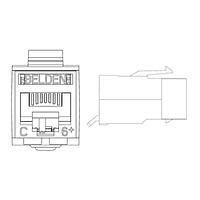 Belden RV6MJKUGY-S1 ຕູ້ເຊື່ອມຕໍ່ແບບມົດູເລີ / ຕູ້ເຊື່ອມຕໍ່ Ethernet CAT6+ JACK ສີເທີງ 1 ຊິ້ນ ຕໍ່ຊຸດ
