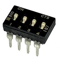 CTS Electronic Components 210-4MS ສະຫນາມສະລັບ DIP 4 ສ່ວນສະລັບ SPST