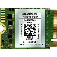Swissbit SN2000MA480GI-1TB8-1DB-STD ດຣາວດິງ Solid State - SSD ອຸດສາຫະກຳ M.2 PCIe SSD, N2000, 480 GB, 3D TLC Flash, -40C ຫາ +85C