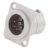 Amphenol Audio AC5MDZ BULK ຕົວເຊື່ອມຕໍ່ 5 ໂພນ XLR ຜູ້ຊາຍ ຕິດຕັ້ງຢູ່ບ່ອນຕັ້ງ D Type ຕິດຕໍ່ທີ່ຜະລິດດ້ວຍເຄື່ອງມື ສີນິເຄວລ໌ສົດ