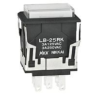 NKK Switches LB25RKW01-5D12-JB ປຸ່ມກົດສະຫນອງ DPDT 12V ON-(ON)