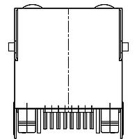 Adam Tech MTJ-88DX1-FSQ-LG ປຸ່ມ RJ45 MODULAR JACK, ປົກກັນສະຫນັບ, DIP