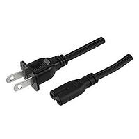 Same Sky (formerly CUI Devices) AC-C7 NA ສາຍພະລັງ AC AC Cord ອາເມລິກາເໜືອ, C7 ສຳລັບປະຕູເຂົ້າ C8, 18/2 SPT-2, 6', ສີດຳ, RoHS