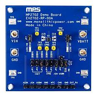 Monolithic Power Systems (MPS) EV2702-RP-00A ບອດປະເມີນການຄວບຄຸມແບດເຕີຣີ 26V, 1A, ຕູ້ຊາດແບບເສັ້ນສອງມີການກຳນົດຄ່າ JEITA ແລະ EN ທີ່ສາມາດປັບໄດ້