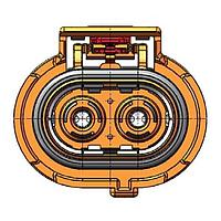 Amphenol Industrial ELP2Z03 ປລັກຕໍ່ຕ່າງ 2 ໂພນ 6.0mm ກະແຈ Z