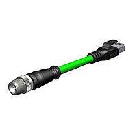 Molex 1203410993 ສາຍອີເທີເນັດ / ສາຍເຄືອຂ່າຍ CSE M12 CAT6A RJ45 MA STR TEAL TPE 80M