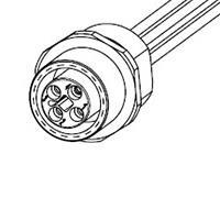 Molex 120502-0008 ສາຍສົ່ງພະລັງງານ M12 PWR RECEPT 4P TC FE STR 0.5M M16 FM