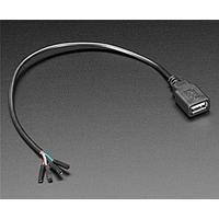 Adafruit 4449 ເຄື່ອງສາຍ USB ແລະພາວເລີຍ USB Type A Jack Breakout Cable ມີສາຍຕໍ່ຜູ້ຍິງລະດັບພຣີເມຍມ - ຍາວ 30cm