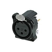 NEUTRIK NC3FBV1-B ປຸ່ມຮັບ 3P F RECEPT B SERIES PCBV PIN 1 & GRD BL