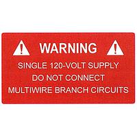 HellermannTyton 596-00325 ເປັນປ້າຍແສງອາທິດ Solar Label, WARNING 120 VOLT SUPPLY, 3.75" x 2.0", VL, ແດງ, 50/pkg