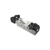 Amphenol Canada DRP10188320012 Modular Connectors / Ethernet Connectors Plug, Cat6A, Industrial RJ45,  straight , thermoplastic, 24-27 AWG,  15u"gold , with cover