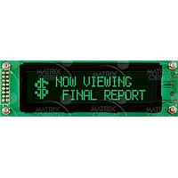 Matrix Orbital LK202-25-FG-V-E ຈອກສະແດງຕົວອັກສອນ LCD 20x2 ຂໍ້ຄວາມສີຂຽວ, ພື້ນຫຼັງສີດຳ, ກວ້າງແຮງດັບໄຟ, ອຸນຫະພູມພາຍນອກ