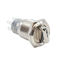 E-Switch PVK4S22B0SS-A11 ຕ້ານການທຳລາຍ ANTI-VANDAL, 2A 24VDC, DPDT On-(On), ຕິດຕູ້, ການບວກດ້ານໜ້າ