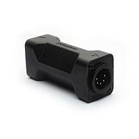 Amphenol Audio AC5M5MDW ອາເດັດເຕີສ 5 ໂພນ XLR ຜູ້ຊາຍ Blank D Shell In-line Adapter ມີສາຍສີດຳ