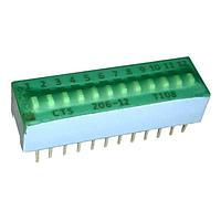 CTS Electronic Components 206-12ST ສະຫນັບ DIP SPST 12 ສ່ວນຂອງສະຫນັບ