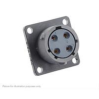 Eaton Souriau-Sunbank UTSX012E4S ຮອບຮອງ Receptacles Square flange receptacle, ບໍ່ມີຫົວຄຸມດ້ານຫຼັງ, ມີ 4 ຕໍ່ຕົວຍິງສໍເດີ, IP68/69K ໃນສະພາບບໍ່ໄດ້ເຊື່ອມຕໍ່