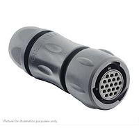 Eaton Souriau-Sunbank UTSX6JC1419SW ປລັກສ໌ ປລັກສ໌, ມີກະແຈບເຄື່ອງສົດສາຍ, ສໍາລັບຕິດຕໍ່ຜູ້ຍິງ 19 ຕົວ, IP68/69K, ການກຳນົດກະແຈບ W