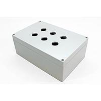 Hammond Manufacturing 1554MPB6 ກອງປຸ່ມກົດ Pushbutton Enclosures Pushbutton Enclosure 6 PB x 22.5mm - 9.5 x 6.3 x 3.5in - Polycarbonate - N4X