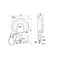 Mahr 4333905KAL ເຄື່ອງປຽບທຽບ Dial ກົນຈັກ (1004 ZT, ± .0050", IP54)