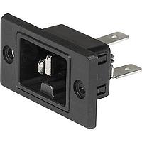 Schurter 3-142-749 ການເຊື່ອມຕໍ່ Inlets GI21 Connector Inlet, 2.6kW, 400V DC, S1, ສີດຳ, ກະແຜ່ນສອດດີ, ເຄື່ອງຕໍ່ໄວ, IP20, ພລາສຕິກຊີບີ້-ເບສ