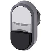 SIEMENS A6X30138622 ປຸ່ມກົດແບບແກ້ວ/ຍູ່ສູງ ສອງປຸ່ມສອງດ້ານສະແດງແສງ. ຂາວ. ດຳ