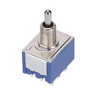 Nidec Components 8J3021-Z ສະຫນັບສະຫນູນສູງ ສະຫນັບສະຫນູນຂະໜາດນ້ອຍ Toggle Switch 3PDT, ON-OFF-ON, 6.8mm toggle, 1/4"-40 threaded bushing, solder lug terminals, 6A @ 125V AC