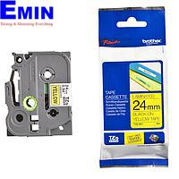 BROTHER TZe-651 ພິມປ້າຍແລ້ວ (Black text on 24mm yellow background)