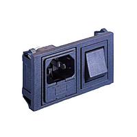 Bulgin BZH15/Z0000/12 ປ່ອງເຂົ້າ C14 TWIN FUSED INLET DP GREEN NEON SWITC