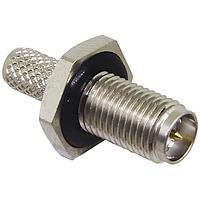 Linx Technologies - TE Connectivity CONREVSMA014-R58 ຕົວເຊື່ອມ RPSMA Fml Blkhd RMnt Crimp, O-Ring, RG-5