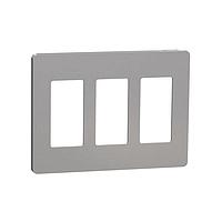 Square D SQWP141003GY ກະແຈປົກຄຸມ 3 GANG SCREWLESS MATTE WALL PLATE GY
