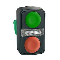 SCHNEIDER ZB5AW7A3740 ເປັນພລາສຕິກສະຫນອງແສງສະຫນອງ 2 ປຸ່ມ ນຳພາສີຂຽວ/ແດງ