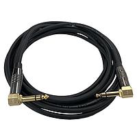 Io Audio Technologies IO-BP176010-T3MCH-2R ສາຍສັ້ນສຽງ Audio Patch Cord Balanced Patch Cable, 1/4"TRS RA-1/4"TRS RA, ຕົວເຊື່ອມ Chrome/Gold Connector, Stereo, 10'