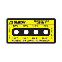 OMEGA 4A-A-250-30 Non-Reversible, Four point Horizontal Temperature Label (280 °F)