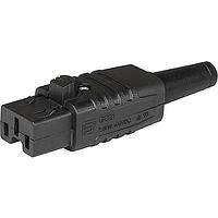 Schurter 3-142-747 ປລັກ GC21 Connector Rewireable 2.6kW 400V DC ສີດຳ, ພລາສຕິກຊີດຈາກຊີວະພາບ
