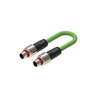 Lumberg Automation PP12M-MSSV4D-PP12M-MSSV4D-0342-0200 Sensor Cables / Actuator Cables M12 cordset, Push Pull, similar PROFINET C-class, PUR green cable, shielded, male, straight, D-coded, 4-Pin, 2x2x0.34mm, twisted pair, PoE