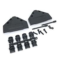 NorComp 970-037-010R011 ປອກປ້ອງກັນການດຶງ Strain Relief Backshell 37P ທາງເຂົ້າດ້ານບູດ ພລາສຕິກສີດໍາ