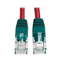 Tripp Lite N010-010-RD ສາຍສັ້ນ Cat 5e, Crossover Cat5e SnaglessMolded Patch Cable - ແດງ