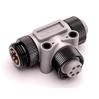 Amphenol SINE Systems P29312 ຕົວເຊື່ອມມິດຕຣິກຮູບວົງມົນ 5 ຂາ DeviceNet Tee Adapter