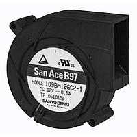 Sanyo Denki 9BMB24H2D01 ພັກລະບົບ DC Blower, 97x33mm, 24VDC, ປະສິດຕິພາບສູງ, ຕິດຕາມມະນຸດ Locked Rotor Sensor