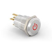 Alcoswitch - TE Connectivity 2213766-6 ປຸ່ມກົດສະຫນອງ AV19 SPM 0.4VA ໄຟ LED ແດງ 12V