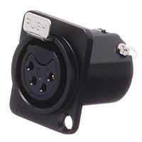 Amphenol Audio AC4FDZB-AU ຕົວເຊື່ອມຕໍ່ 4 ໂພນ XLR ຜູ້ຍິງ ຕິດຕັ້ງໃນກະປຸ່ງ D ປົວດ້ວຍທາງທອງ ຕິດຕໍ່ດ້ວຍການຂັດ ສີດ້ຳ