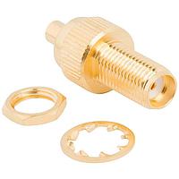 Amphenol RF 242237 ຕົວແປ RF - ລະຫວ່າງຊຸດ MMCX Jack ເປັນ SMA Jack Adapter 50 Ohm Straight Bulkhead