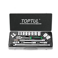 TOPTUL GCAD1801 ດຣ. ຊຸດເຕົ້າຮັບ - METRIC (1/2", 18 pcs)