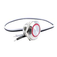 E-Switch PVT4FW4SS311 Anti-Vandal ANTI-VANDAL, 50mA 24VDC, SPST Off-(On), ຕິດຕັ້ງບົດ, ສາຍສົ່ງສະເຫຼີມດ້ານໜ້າ 300mm