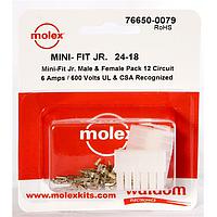 Molex 76650-0079 ຊຸດຕໍ່ຕ່າງ MiniFit Jr Conn Kit Plug and Rect 12Ckt